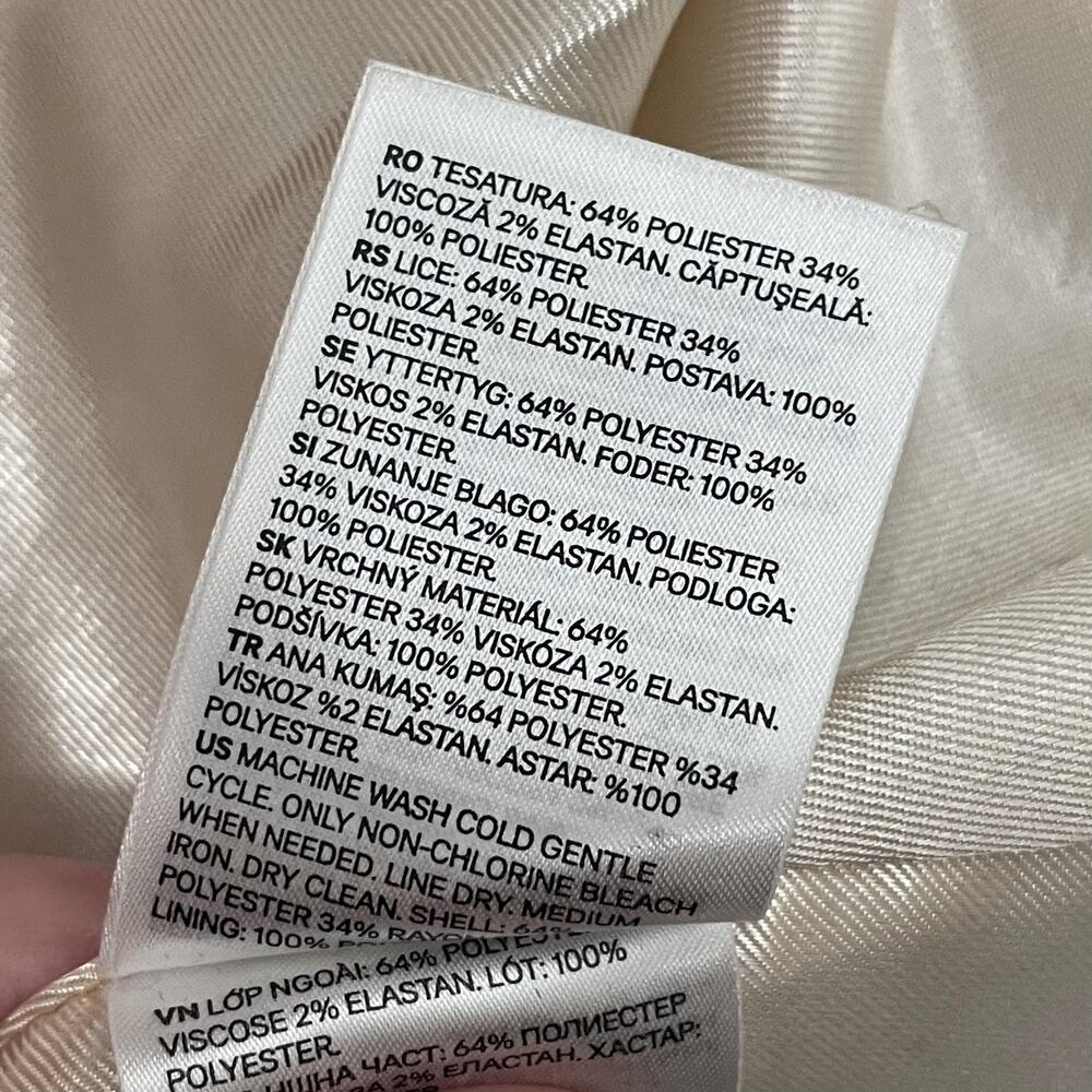 See By Chloé Blazer Womens Medium Beige Check Tweed Lined Double Breasted Jacket - Picture 10 of 14